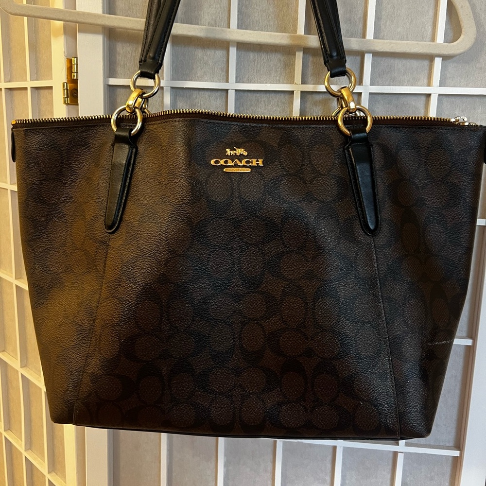 COACH Dark Brown Ava Tote Bag